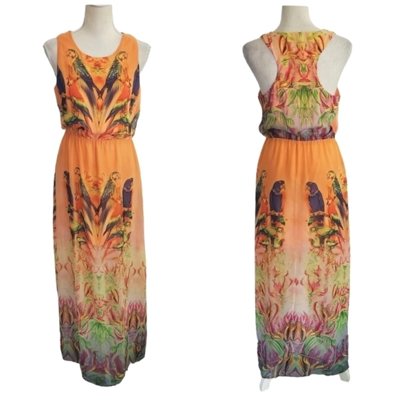 W118 by Walter Baker Orange Parrot Maxi Dress - Picture 3 of 10